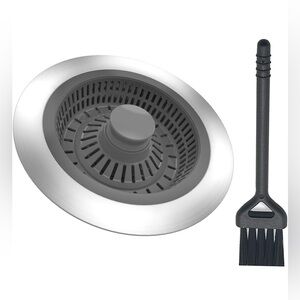 3 in 1 Kitchen Sink Strainer Stopper and Pop-up Drain Strainer, Stainless Steel